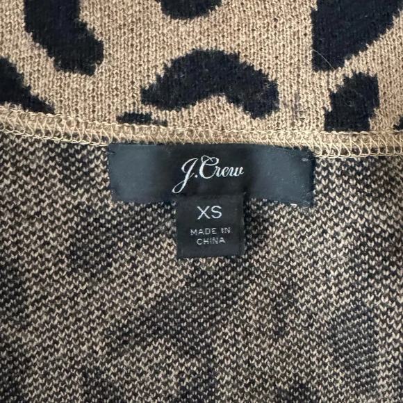 J. Crew Sophie Open Front Sweater Blazer Jacket Leopard Wool Women’s size XS - Picture 6 of 10